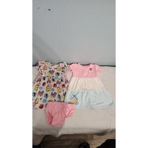 Sesame Street Baby Girl Dresses Lot – Size 9M – Elmo Cookie Monster Big Bird – 2